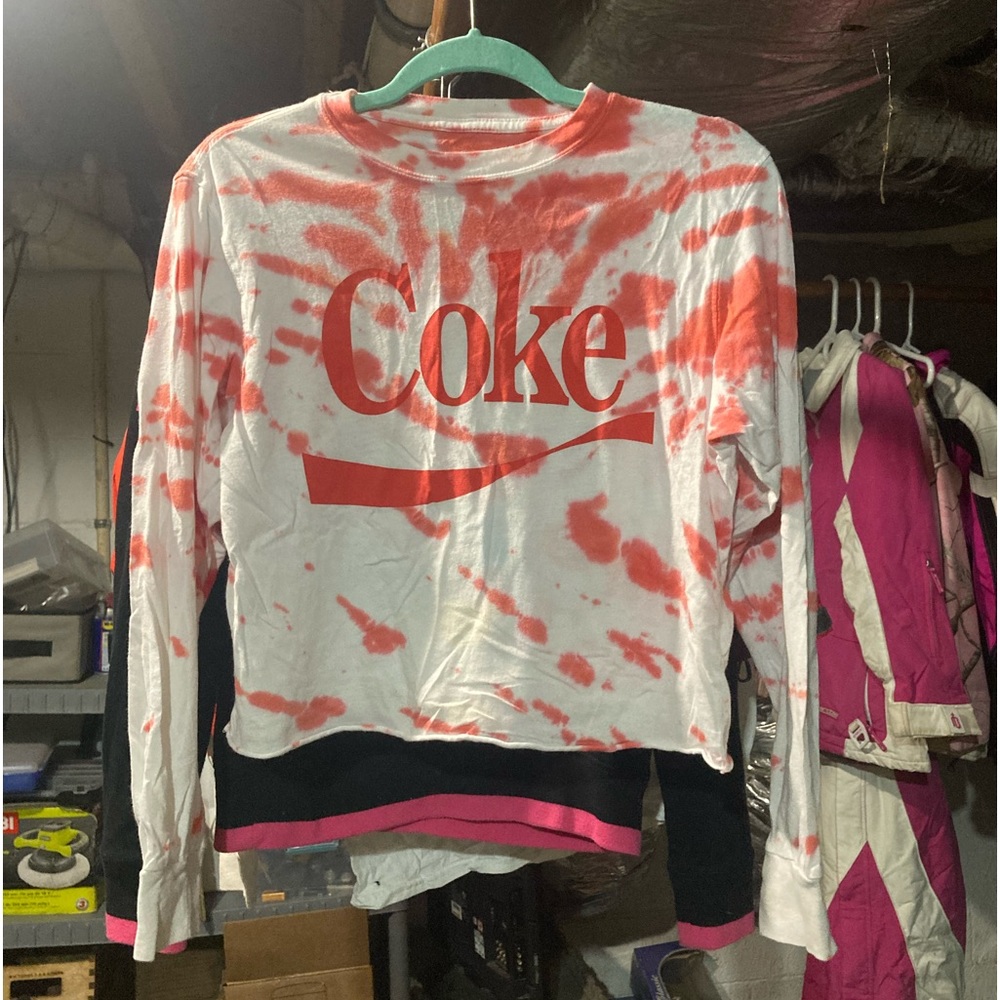 Ladies Coca-Cola long sleeve tie-dye shirt